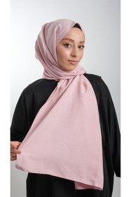 Resim HÜRREM BONE Pembe Düz Klasik Şal Pamuk Caz Sade 202105_04 