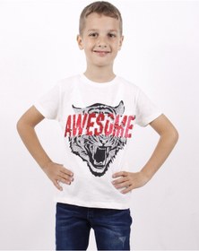 Resim Toontoy Kids Toontoy Erkek Çocuk Awesome Pul Nakışlı T-shirt Turkuaz 