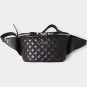 Resim GUARD Capitone Baskılı Siyah Deri Bel Çantası 