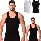 Resim VTOTV Erkekler için Bel Şekillendirici Yelek - Kolsuz, Yüksek Esneklikli Spandex, Yuvarlak Yaka, Düz Renk, Karın Kontrolü Şekillendirici Giyim Tüm Mevsimler İçin, Vücut Şekillendirici Yelek | Kolsuz Gömlek | Yüksek Esneklikli Kumaş 