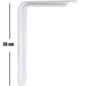 Resim Daders Home Raf Altı Ayak Raf Tutucu L Demir 19 x 26 cm Beyaz Montaj Aparatı (2 Adet) 