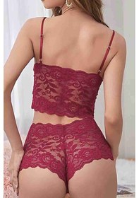 Resim Merry See Dantel Sütyen Külot Takım İç Giyim Kırmızı 001 