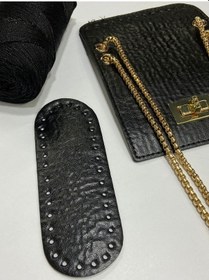 Resim Karantuhafiye Zincirli Çanta Örgü Seti / Zincirli Model Siyah Siyah 