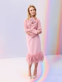 Resim Crepe Feathered Skirt - 38 