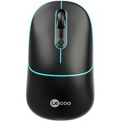 Resim WS210 Dual Mod RGB Bluetooth Şarj Edilebilir Optik Siyah Kablosuz Mouse Lecoo
