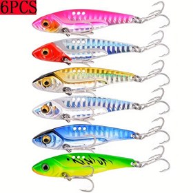 Resim 6 adet / grup VIB Balıkçılık Yemleri, 25g 18g 15g 12g 10g 7g Yapay Bıçak Metal Batan Spinner Krank Yemi, Titreşim Yemi Swimbait, Bass Pike Levrek Mücadelesi için Pesca 