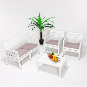 Resim Lara 2 1 1 S Bahçe Takımı Balkon - Bahçe - Teras Mobilyası / Beya Beyaz 
