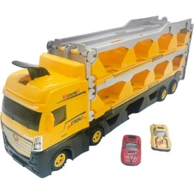 Resim Farbu Oyuncak Sürat Pistli Tır, 2 mt Pist Tek Kol Fırlatıcı 24 Araç Kapasiteli Taşıyıcı Tır, 2 Adet Araba Içerir 