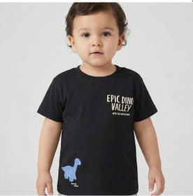 Resim Mackays Erkek Bebek Dinazorlu Tshirt Siyah Siyah 