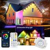 Resim Dış Mekan Akıllı LED Çatı Işıkları, Dış Mekan Dize Işıkları, Uygulama Kontrolü ve Uzaktan Kumanda, Kendin Yap Sahne,, RGBCW Çatı Işıkları Dize Işıkları Veranda, Ev, Bahçe, Noel Süslemesi için 