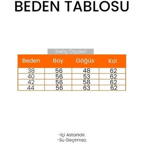 Resim Pelerin Görünüm Astarlı Trenç 1625 - Siyah Siyah 