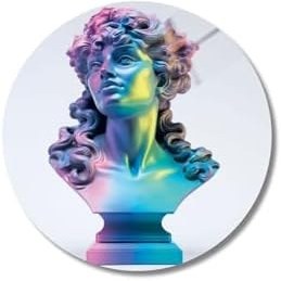 Resim Gaagart Yuvarlak Temperli Gerçek Cam Tablo Renkli Antik Kadın Heykeli, 70 X 70 