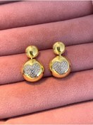 Resim emy by emel luxury silver jewelry Iki Ton Kalp Küpe Altın Kaplama 925 Ayar Gümüş 