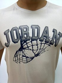 Resim Tex Republic Beyaz Bisiklet Yaka Erkek Jordan Baskılı T-shirt Beyaz 