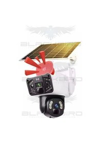 Resim Okam-3915 Beyaz 6 Mp 4g Solar Dual Lens Alert Ptz Kamera 