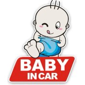 Resim Tsc Araçta Bebek Var Uyarı Yapıştırma Sticker 22 cm 