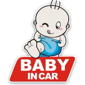 Resim Tsc Araçta Bebek Var Uyarı Yapıştırma Sticker 22 cm 