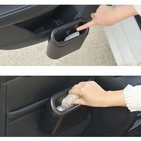 Resim Portatif Min Oto Araç Içi Çöp Kovası Kutusu Ofis Çöp Kovası Portatif Taşınabilir Kapaklı Çöp Kutusu 