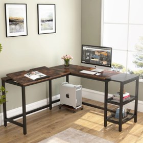Resim Zizuva Tasarım 150+130x50x75 CM L Model Ceviz Çizim ve Bilgisayar Masası 