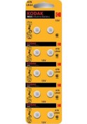 Resim Kodak 10 Adet Ultra Alkalin A76/Lr44 Düğme Pil 30413139 