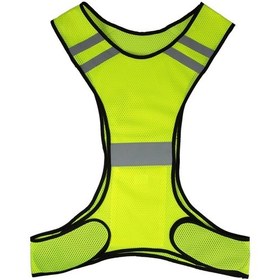 Resim Hafif Nefes Alabilir File Yansıtıcı Yelek Yüksek Görünürlük Güvenlik Yeleği Koşu Yürüyüş Bisiklet Koşu İçin Ekipman Sarı 