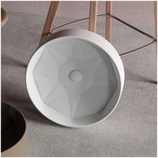 Resim LUCCO Diamante 42 Cm Tezgah Üstü Yuvarlak Lavabo Beyaz 