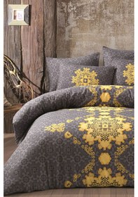 Resim Çift Kişilik Nevresim Takımı Pamuklu Saray Işıltısı Gri 