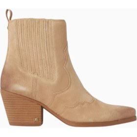 Resim Sam Edelman West 60 Bej Süet Western Tarzı, Sivri Burun Orta Topuklu Kadın Bot 
