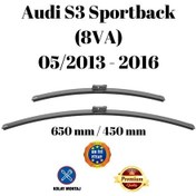 Resim Audi S3 Sportback 8va 2013 2014 2015 2016 Uyumlu Ön Cam Muz Tipi Silecek Süpürgesi Seti 650/450mm Silbak 