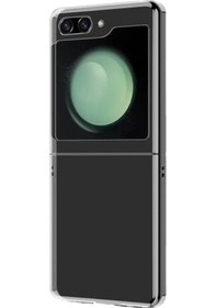 Resim Samsung Galaxy Z Flip5 Şeffaf Pc Flip Telefon Kılıfı 
