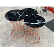 Resim BENGİ TİCARET Brc Zigon 1388 Kum Saat Siyah Mermer Desen Metal Çelik Rose Bakır Renk El Yapım 