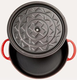 Resim Nishev Sürel Kırmızı Demir Döküm Sığ Tencere 24 Cm 