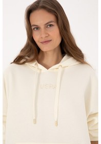 Resim U.S. Polo Assn. Kadın Krem Kapüşonlu Sweatshirt 50314938-VR256 
