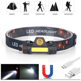 Resim 1200 Lümen Şarjlı Su Geçirmez Kafa Lambası Mıknatıslı Siyah 