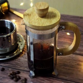 Resim Venüs Shopping Ahşap Detaylı 350 ml Cam French Press 