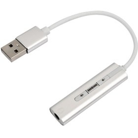 Resim Streak Usb To Aux Kablolu 7.1 Harici Ses Kartı Mikrofon Kulaklık 2in 1 Gümüş 