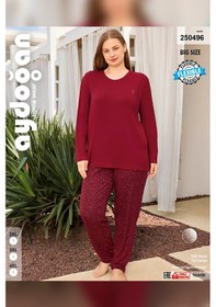 Resim Aydoğan Kadın İnci Büyük Beden Kiraz Kırmızı Pijama Takımı 0496 Kırmızı 