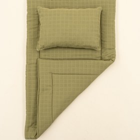 Resim Alt Açma Matı ve Yastık - Koyu Fıstık Yeşili Muslin 