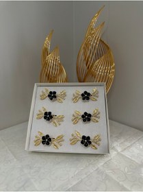 Resim USD HOME 6lı Japon Gülü Mineli Lüx Servis Peçete Yüzüğü 