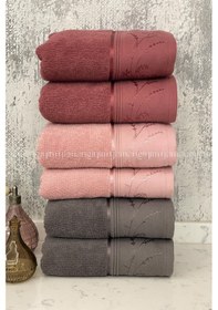 Resim Özdilek Ditsy El-yüz Havlusu 6 Adet-antrasit-pembe-mürdüm Çok Renkli 