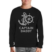 Resim Captain Daddy Siyah Çocuk Sweatshirt 