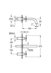 Resim Grohe Atrio 3 Delikli Lavabo Bataryası M-Boyut - 20661DC0 Antrasit 