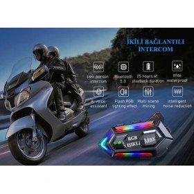 Resim Serreha İntercom 2 Eşleşmeli Kask Kulaklık Max Su Geçirmez Bluetooth Motosiklet Intercom Kulaklık 