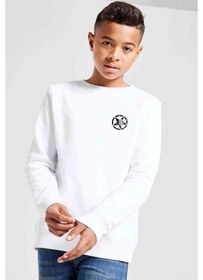 Resim Kuru Kafa Yıldız Sheriff Göğüs Baskılı Unisex Çocuk Beyaz Sweats Beyaz 