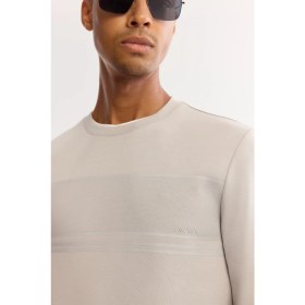 Resim AVVA Erkek Siyah Bisiklet Yaka Pamuklu Bi-Stretch Baskılı Regular Fit Sweatshirt A52Y1215 