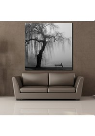 Resim Yağmurlu Bir Sonbahar Resmi Temalı Kanvas Tablo 30x30cm 