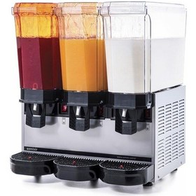 Resim Samıxır Klasik Triple, 2 Fıskiyeli, 1 Karıştırıcılı Soğuk İçecek Dispenseri 20+20+20 Litre Inox 
