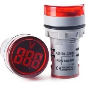 Resim Cekar Store Mini Dijital Voltmetre 22MM Ac 60-500V LED Kırmızı Işık 