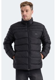 Resim Slazenger Horızon I Erkek Dik Yaka Fermuarlı Siyah Mont & Kaban Siyah 