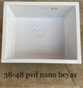 Resim DYSNOX Dys-nox 38x48 Beyaz Nano Kaplamalı Dışı Ses Yalıtımlı Evye 